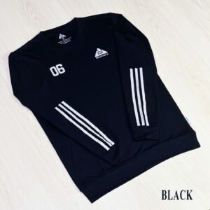 China Mash Fabric Full sleeve T-shirt Black