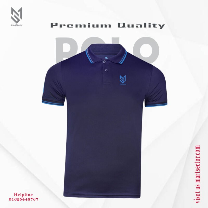 China mash polo t-shirt -navy Blue