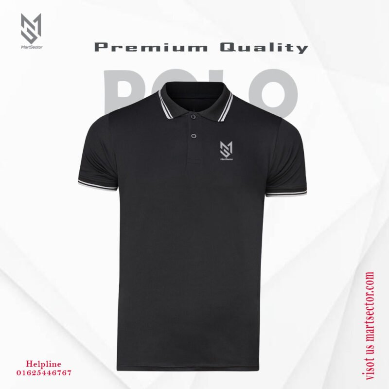 Premium China Mash Sports Polo T-shirt –Black