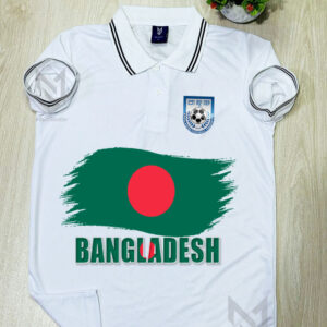 White Customize Print Polo T-shirt Bangladesh